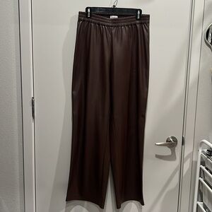 Aritzia Babaton Vegan Leather Tribute Pant - Coffee bean, Size M